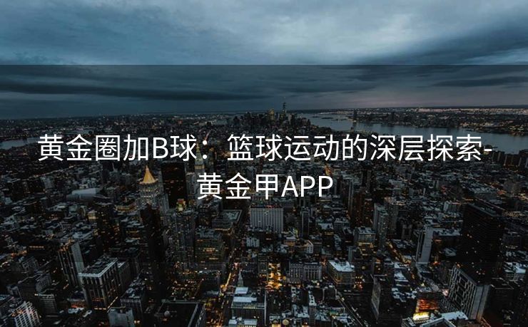 黄金圈加B球：篮球运动的深层探索-黄金甲APP